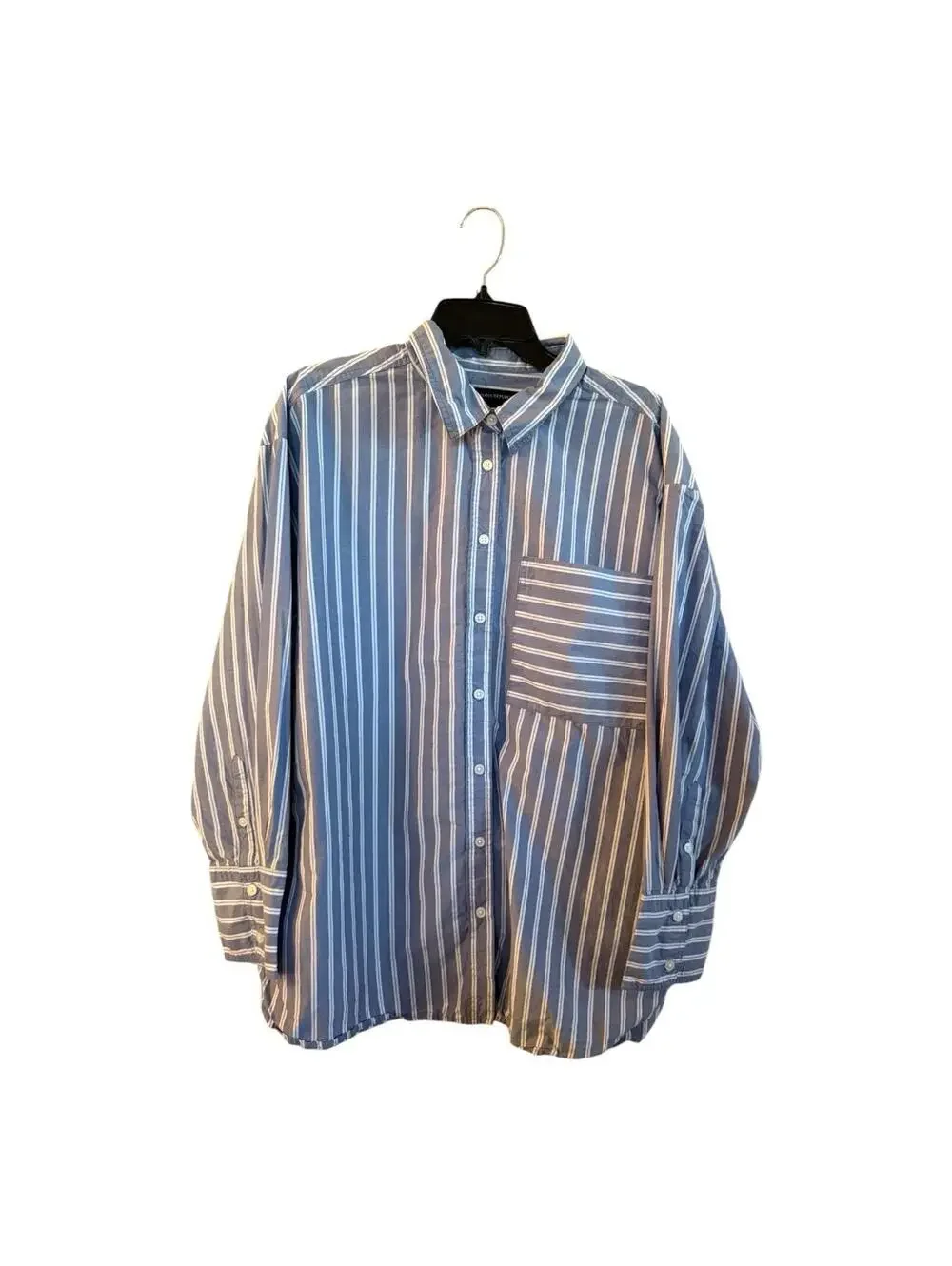 banana republic Men’s Casual Blue & White Button Down Shirt Sz.XL